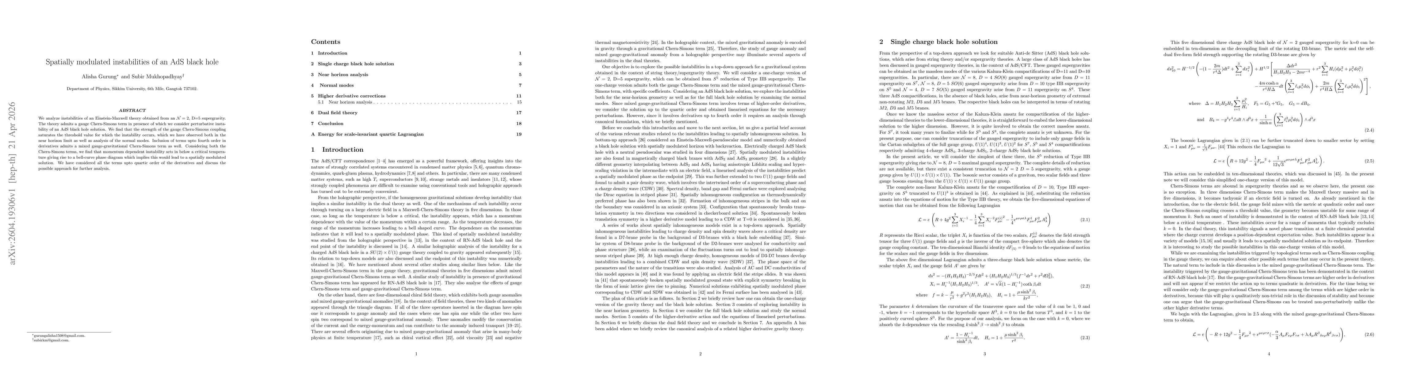 Thumbnail for Spatially modulated instabilities of an AdS black hole