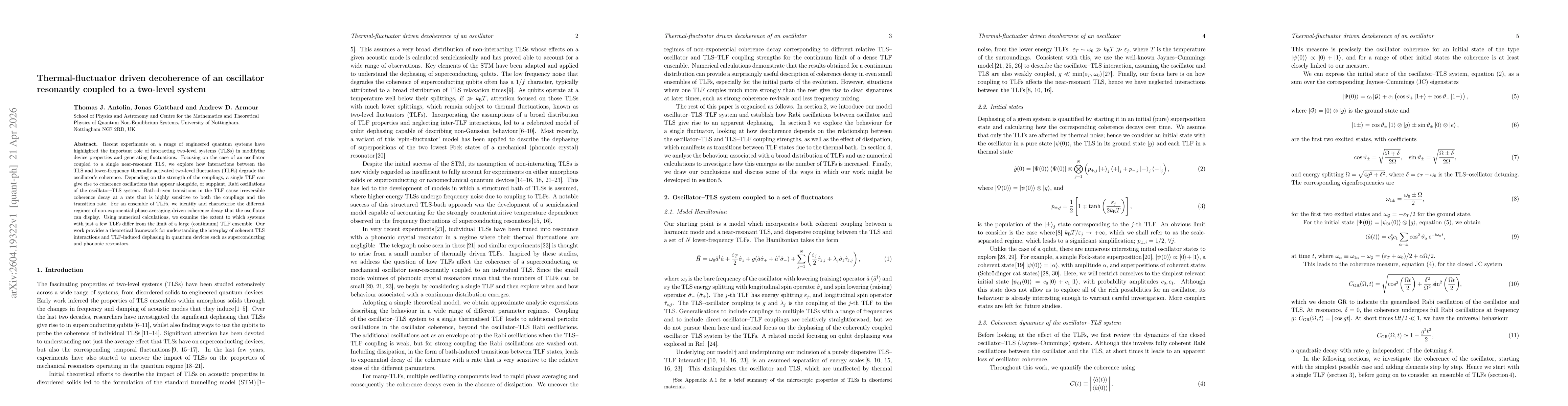 Thumbnail for Thermal-fluctuator driven decoherence of an oscillator resonantly coupled to a two-level system