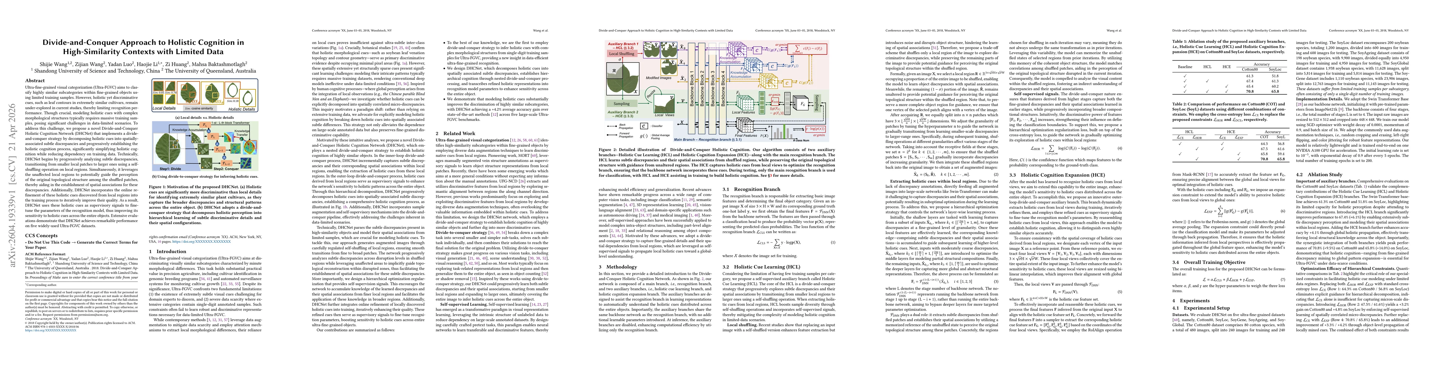 Thumbnail for Divide-and-Conquer Approach to Holistic Cognition in High-Similarity Contexts with Limited Data