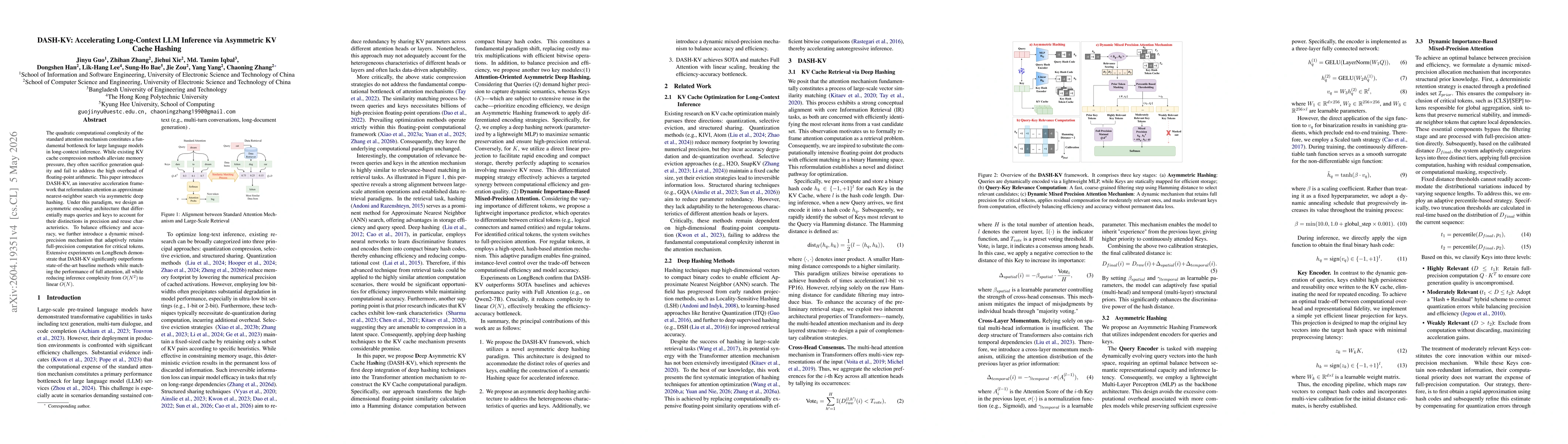 Thumbnail for DASH-KV: Accelerating Long-Context LLM Inference via Asymmetric KV Cache Hashing