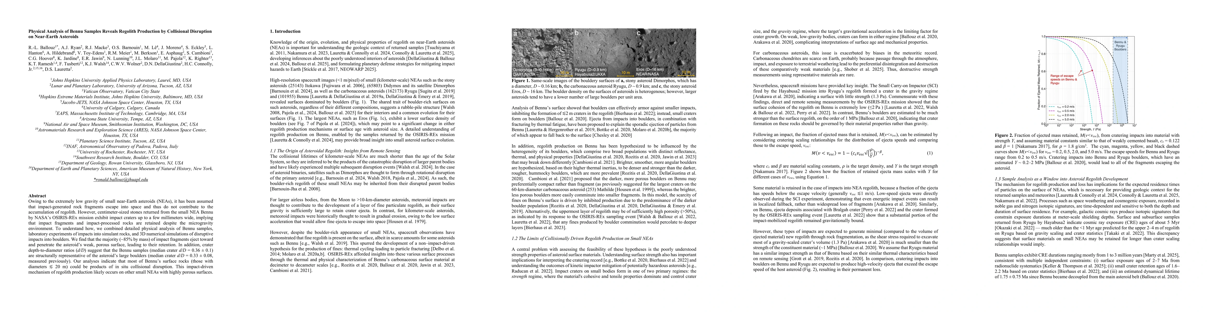 Thumbnail for Physical Analysis of Bennu Samples Reveals Regolith Production by Collisional Disruption on Near-Earth Asteroids