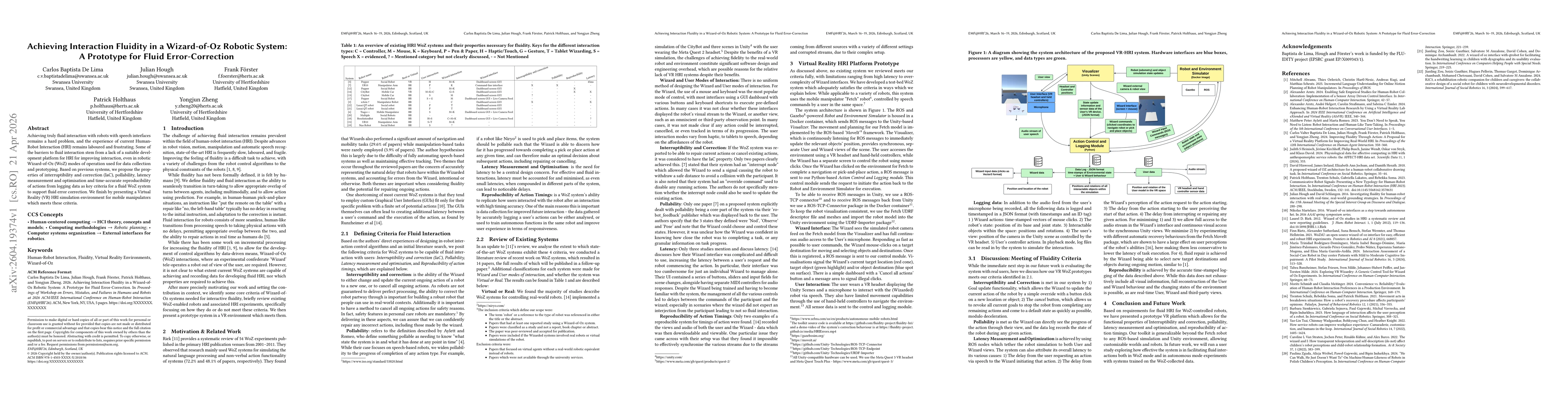 Thumbnail for Achieving Interaction Fluidity in a Wizard-of-Oz Robotic System: A Prototype for Fluid Error-Correction