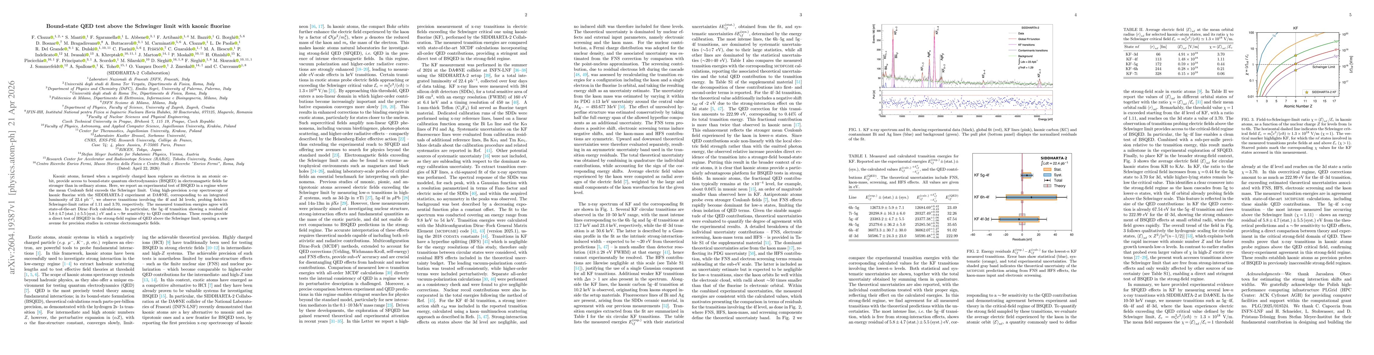 Thumbnail for Bound-state QED test above the Schwinger limit with kaonic fluorine