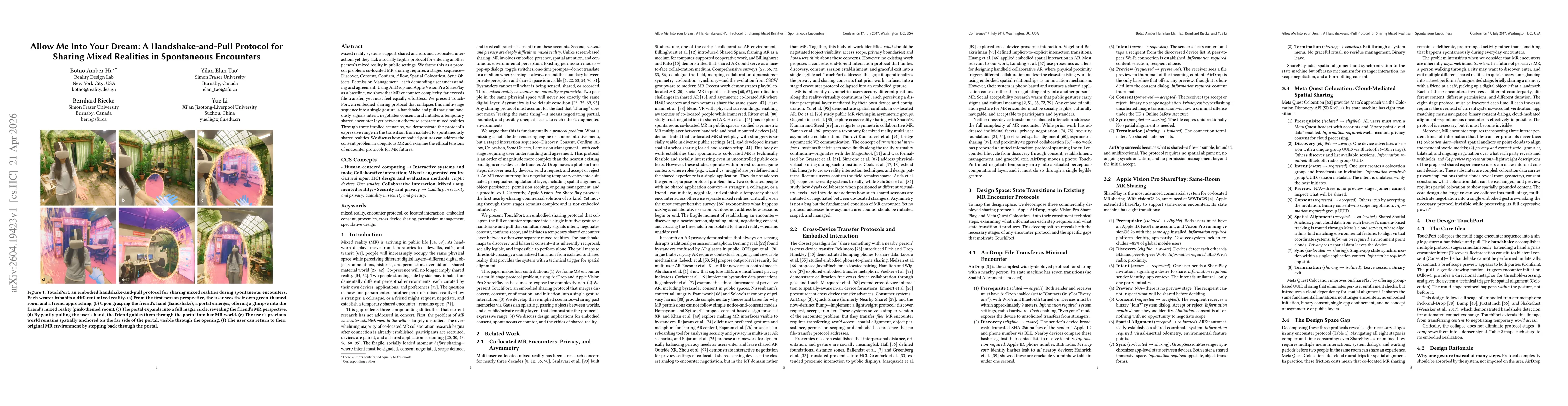 Thumbnail for Allow Me Into Your Dream: A Handshake-and-Pull Protocol for Sharing Mixed Realities in Spontaneous Encounters