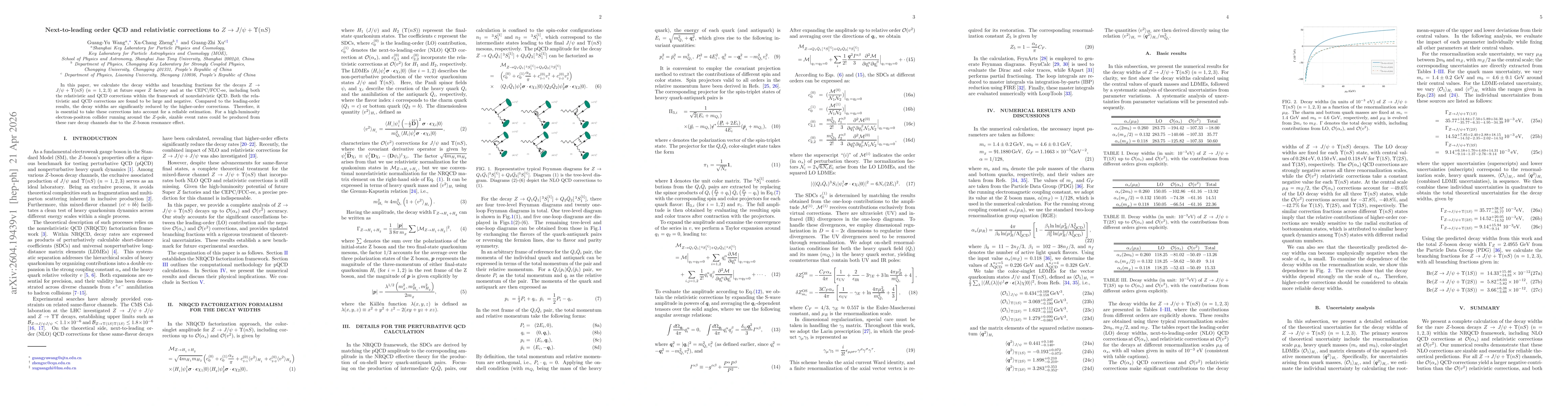 Thumbnail for Next-to-leading order QCD and relativistic corrections to $Z \to J/ψ+Υ(nS)$