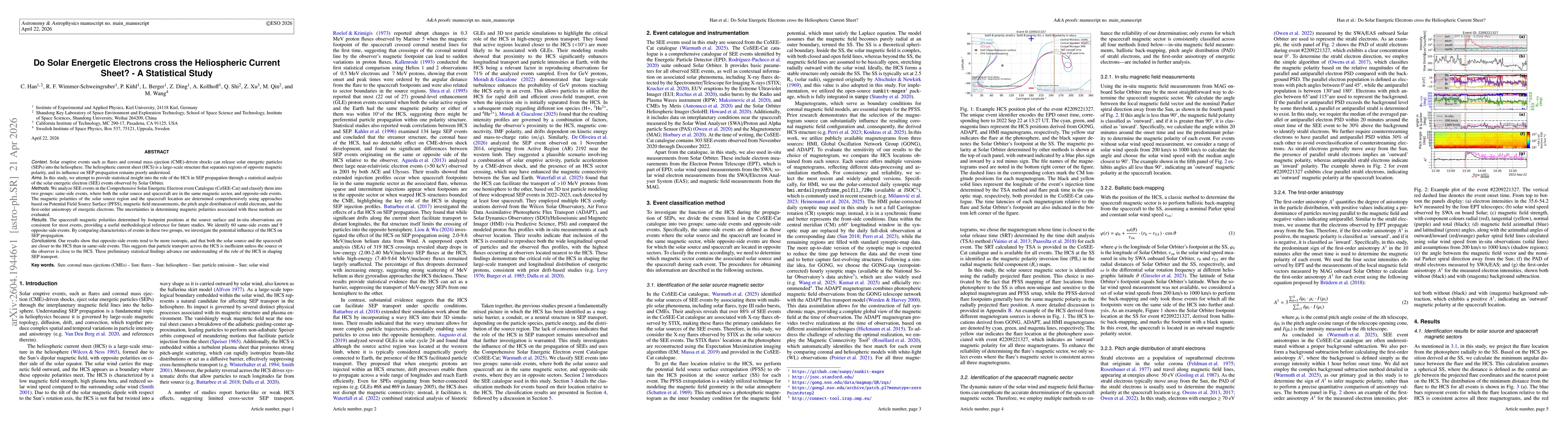 Thumbnail for Do Solar Energetic Electrons cross the Heliospheric Current Sheet? - A Statistical Study