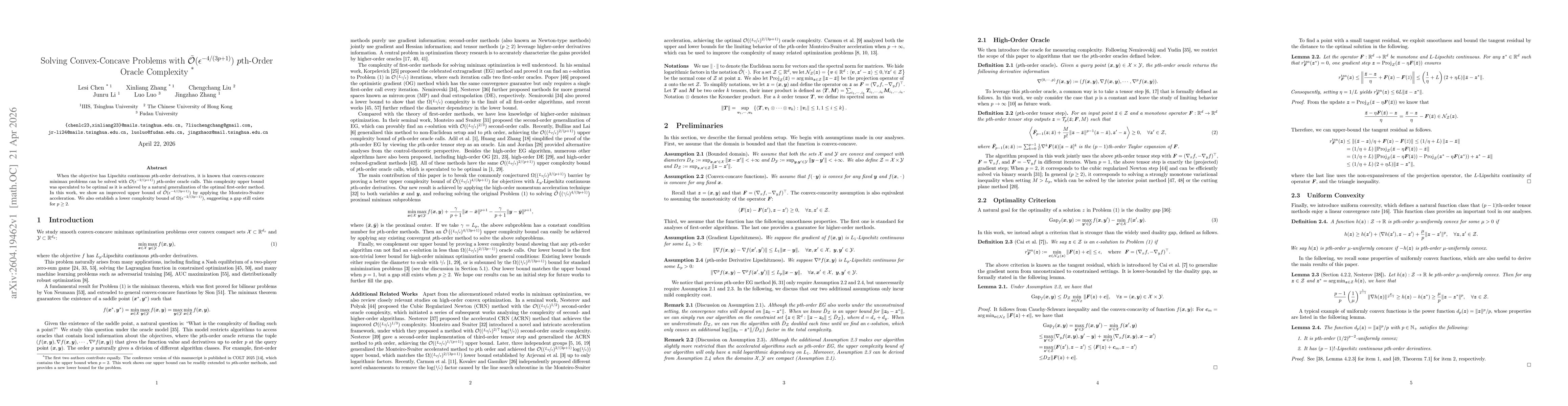 Thumbnail for Solving Convex-Concave Problems with $\tilde{\mathcal{O}}(ε^{-4/(3p+1)})$ $p$th-Order Oracle Complexity