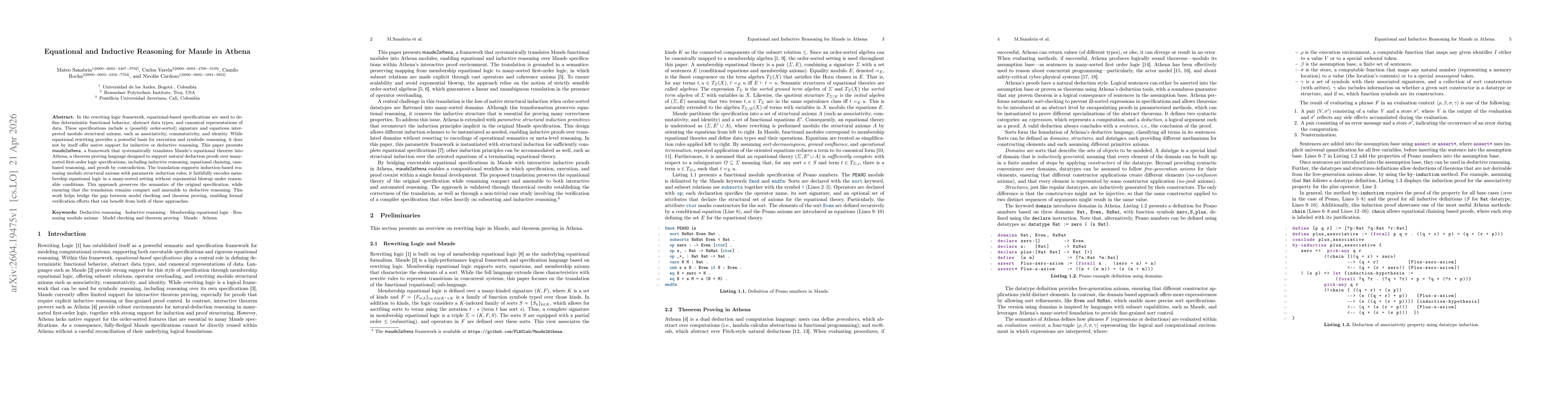 Thumbnail for Equational and Inductive Reasoning for Maude in Athena
