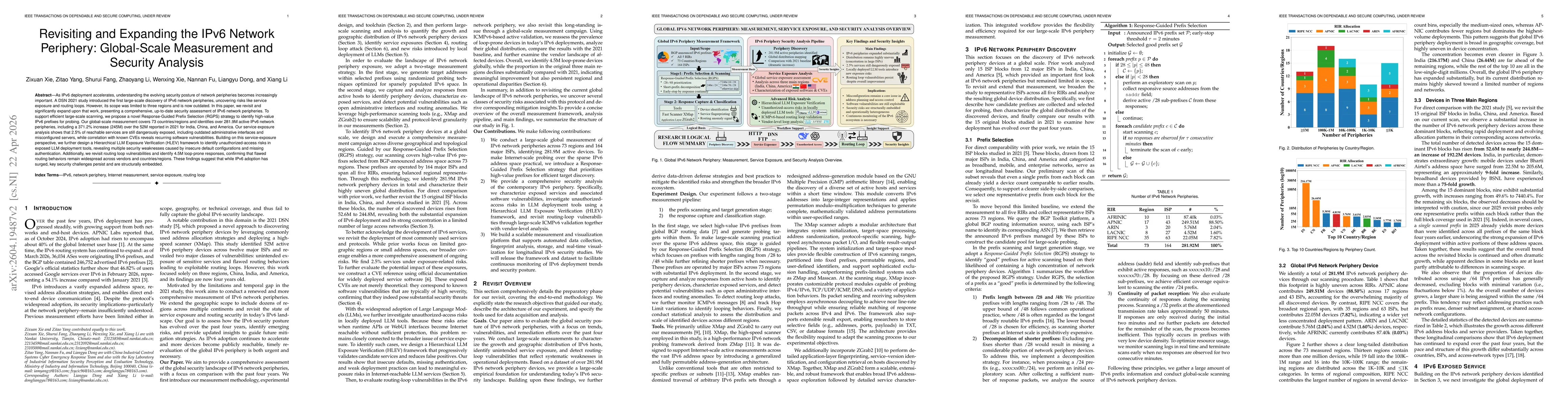 Thumbnail for Revisiting and Expanding the IPv6 Network Periphery: Global-Scale Measurement and Security Analysis