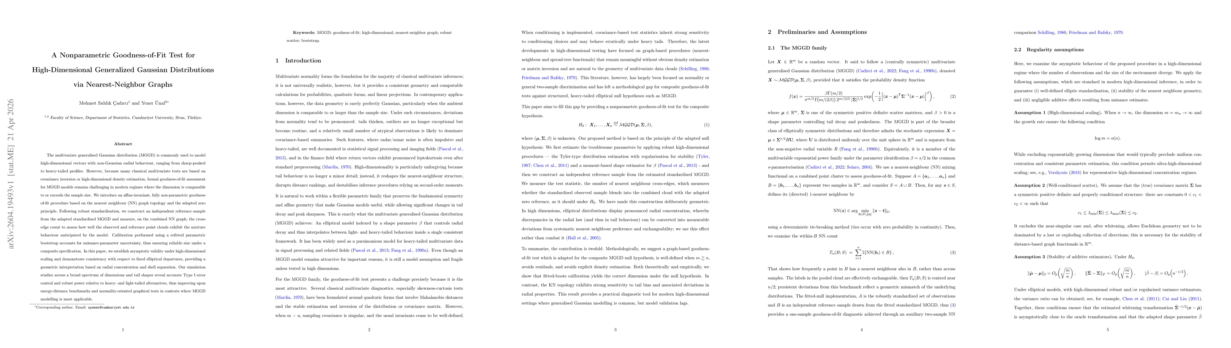 Thumbnail for A Nonparametric Goodness-of-Fit Test for High-Dimensional Generalized Gaussian Distributions via Nearest-Neighbor Graphs