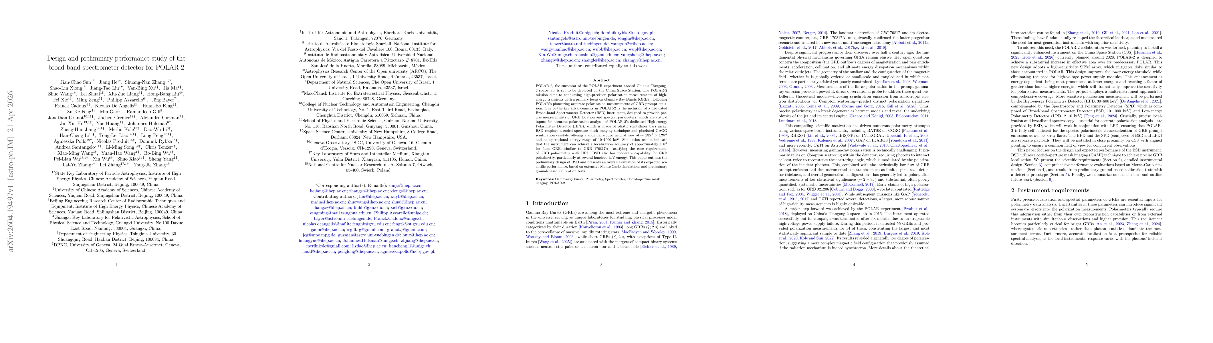 Thumbnail for Design and preliminary performance study of the broad-band spectrometer detector for POLAR-2