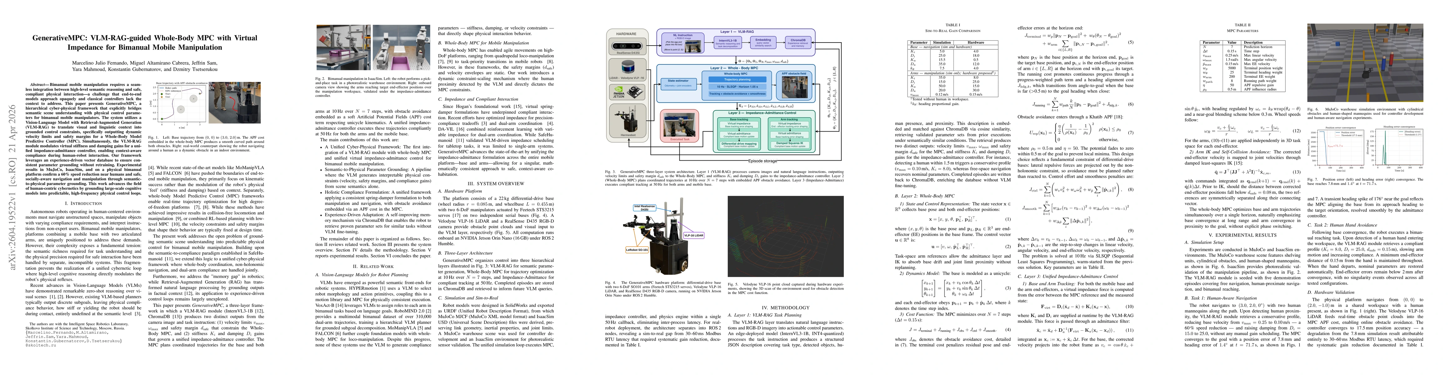 Thumbnail for GenerativeMPC: VLM-RAG-guided Whole-Body MPC with Virtual Impedance for Bimanual Mobile Manipulation