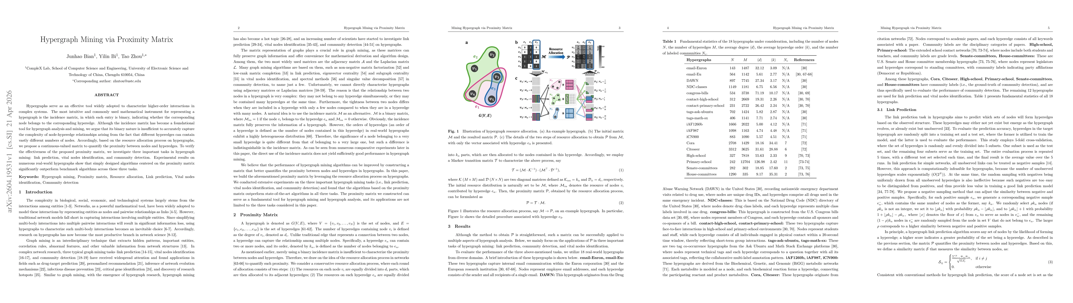 Thumbnail for Hypergraph Mining via Proximity Matrix