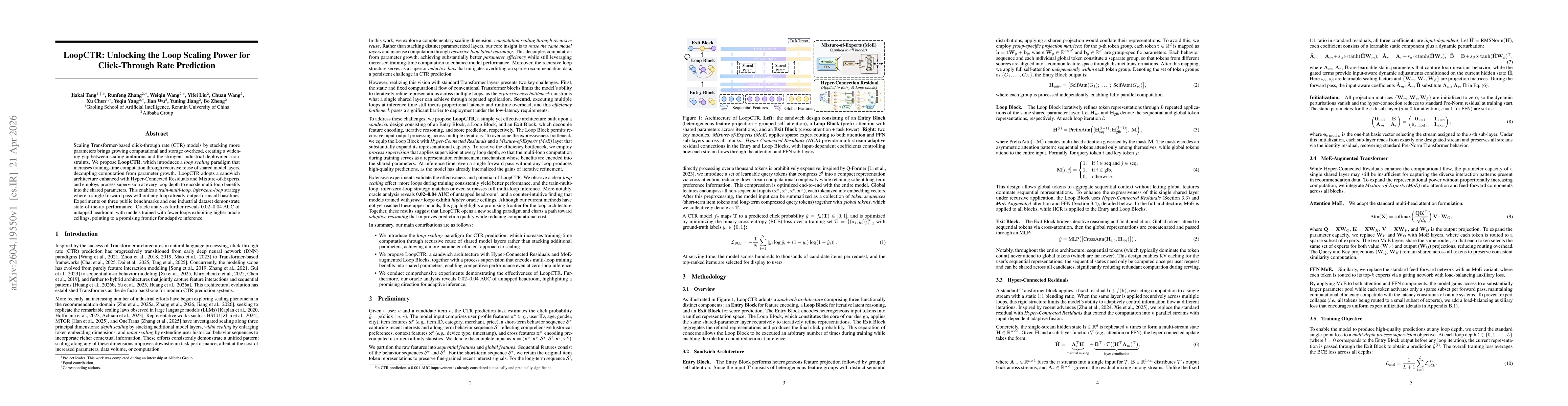 Thumbnail for LoopCTR: Unlocking the Loop Scaling Power for Click-Through Rate Prediction