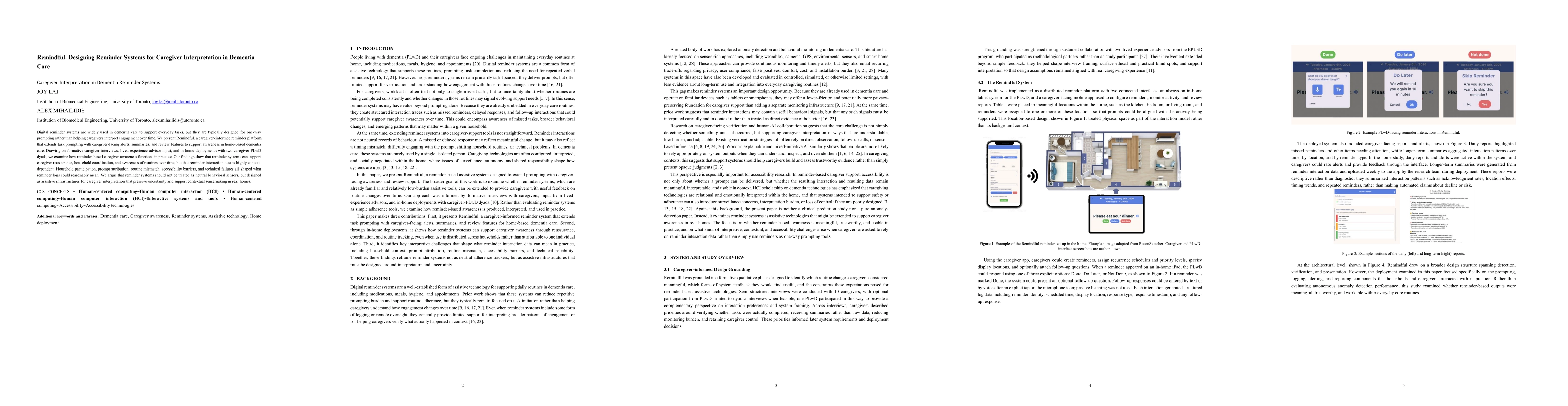 Thumbnail for Remindful: Designing Reminder Systems for Caregiver Interpretation in Dementia Care