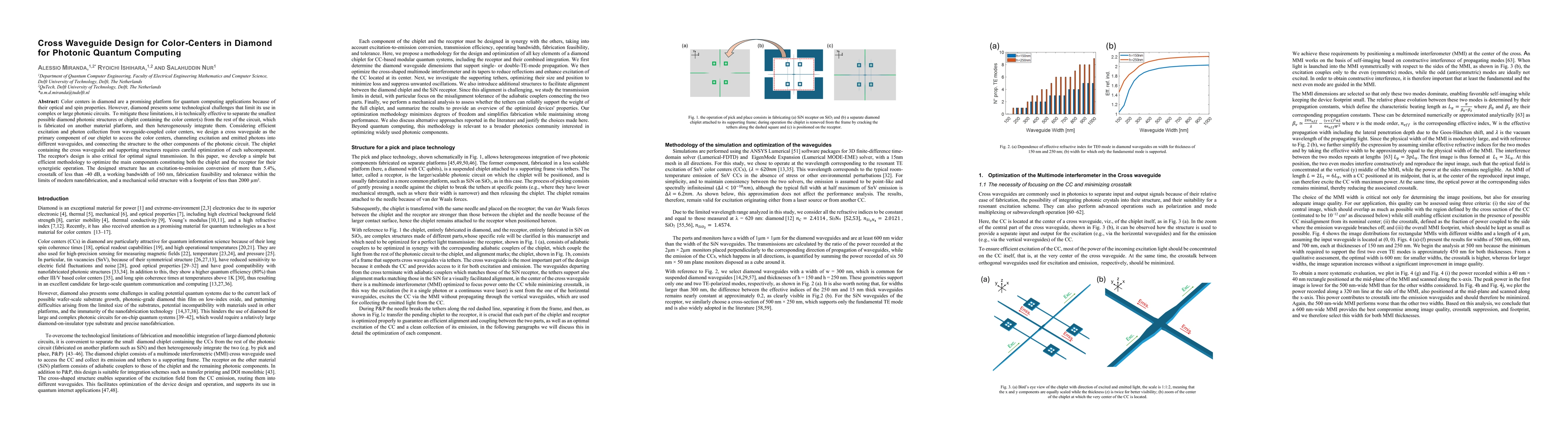 Thumbnail for Cross Waveguide Design for Color-Centers in Diamond for Photonic Quantum Computing