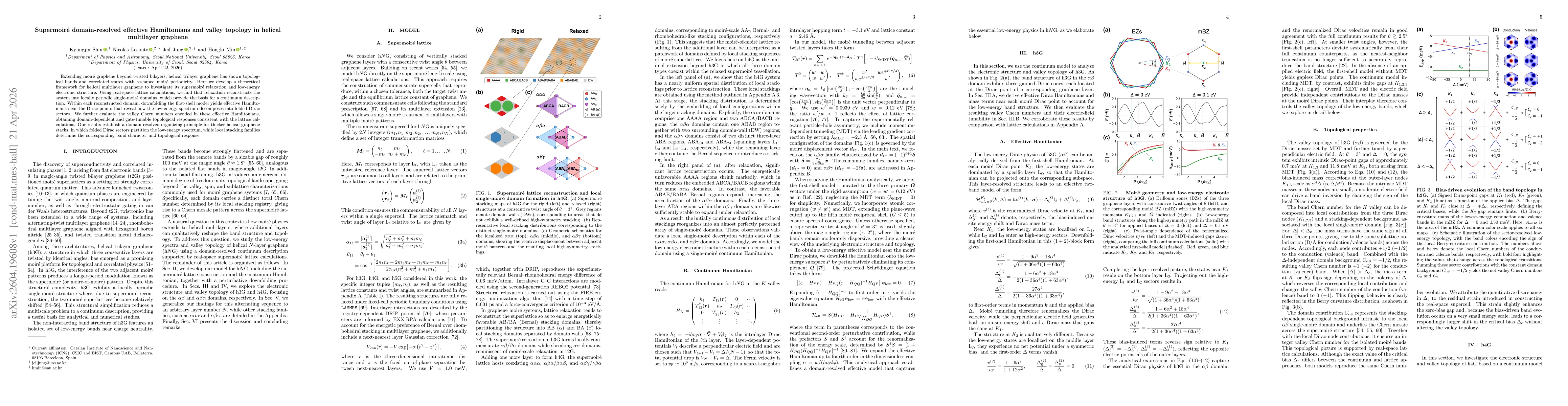 Thumbnail for Supermoiré domain-resolved effective Hamiltonians and valley topology in helical multilayer graphene