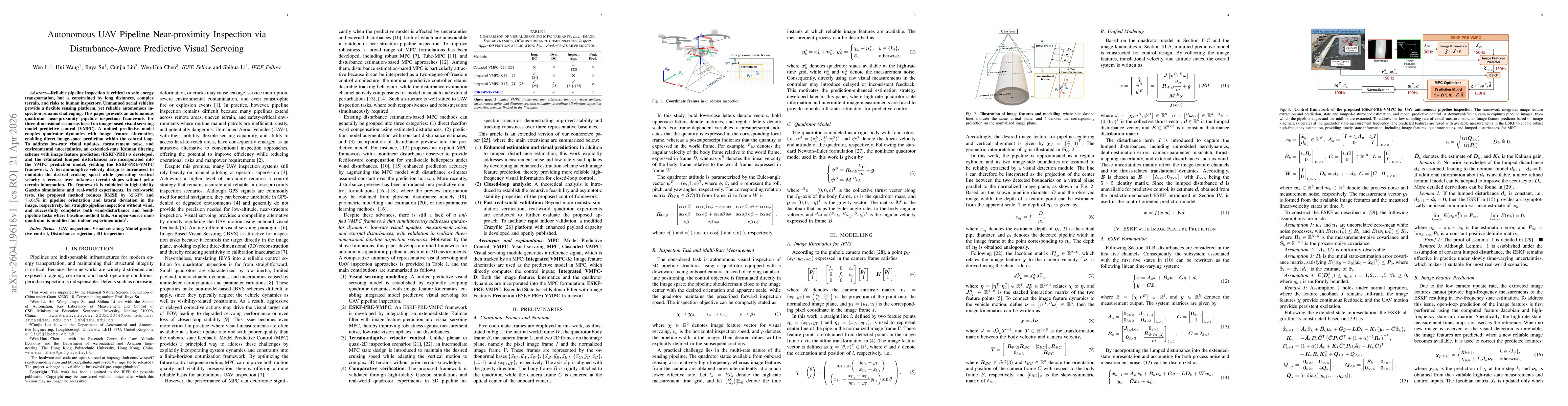 Thumbnail for Autonomous UAV Pipeline Near-proximity Inspection via Disturbance-Aware Predictive Visual Servoing
