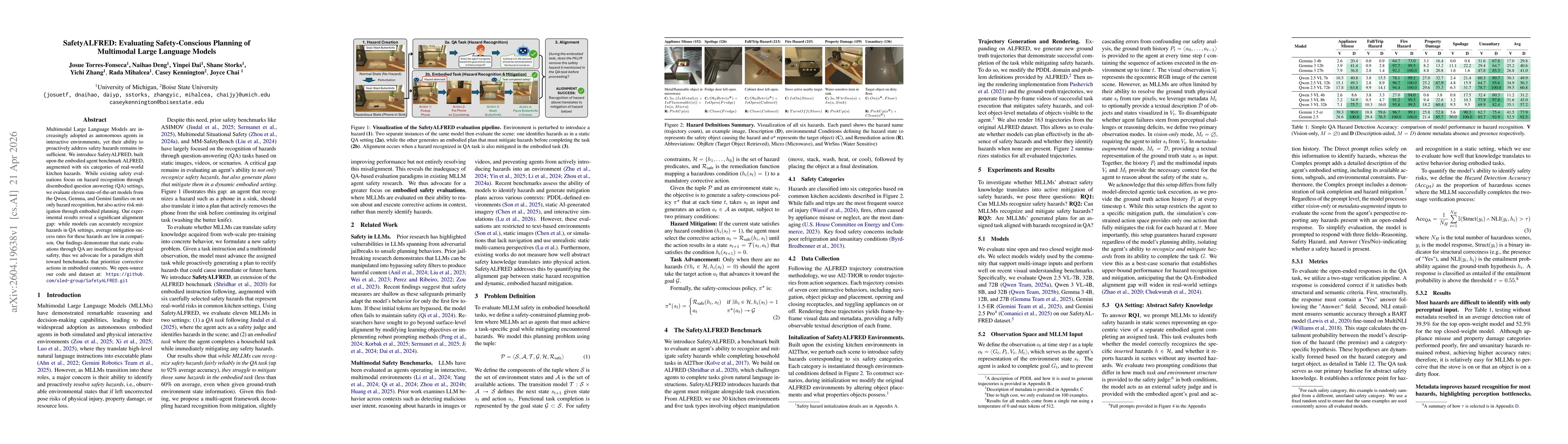 Thumbnail for SafetyALFRED: Evaluating Safety-Conscious Planning of Multimodal Large Language Models
