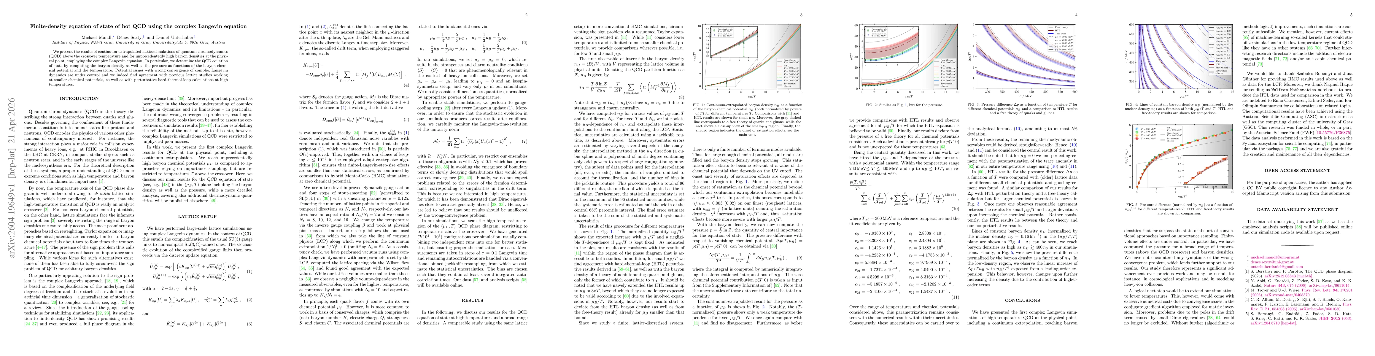 Thumbnail for Finite-density equation of state of hot QCD using the complex Langevin equation