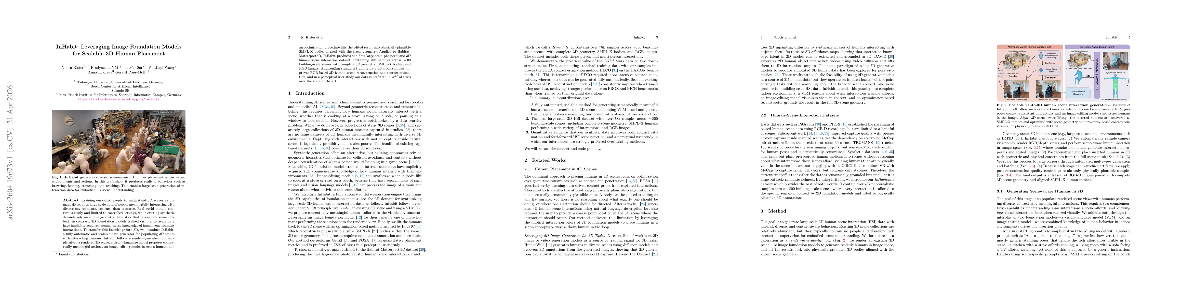Thumbnail for InHabit: Leveraging Image Foundation Models for Scalable 3D Human Placement