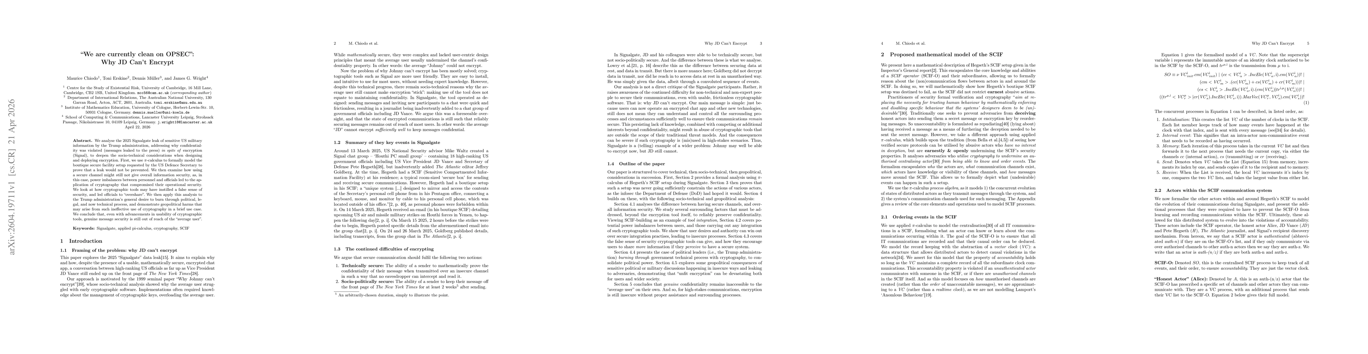 Thumbnail for "We are currently clean on OPSEC": Why JD Can't Encrypt