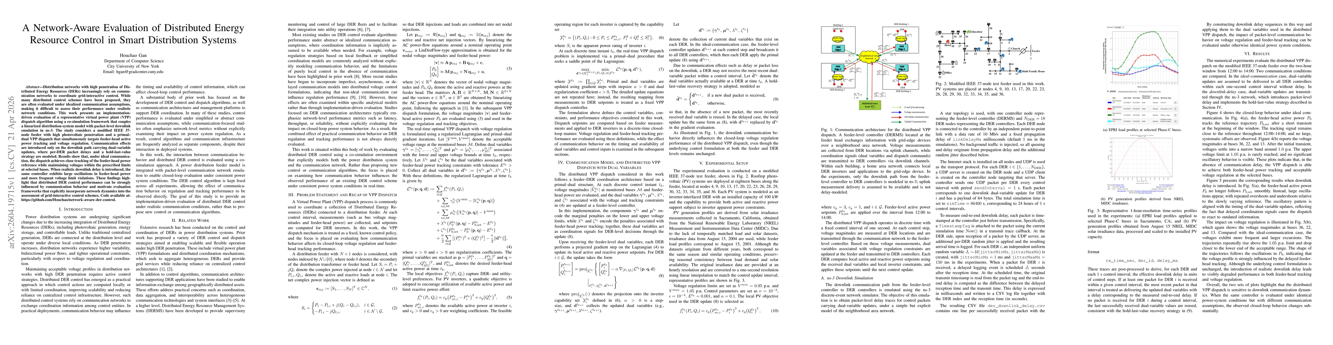 Thumbnail for A Network-Aware Evaluation of Distributed Energy Resource Control in Smart Distribution Systems
