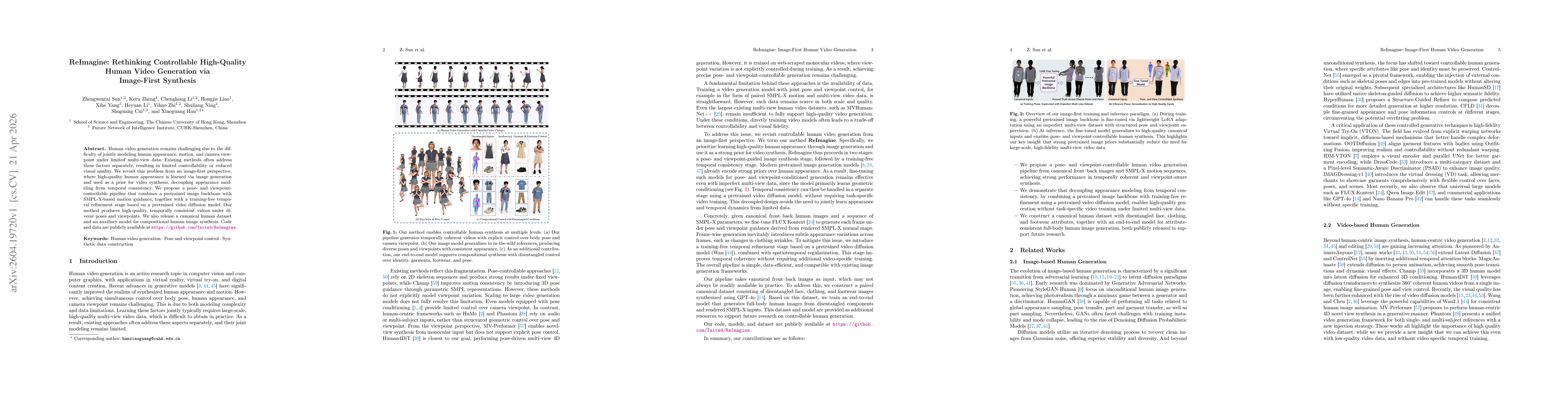 Thumbnail for ReImagine: Rethinking Controllable High-Quality Human Video Generation via Image-First Synthesis