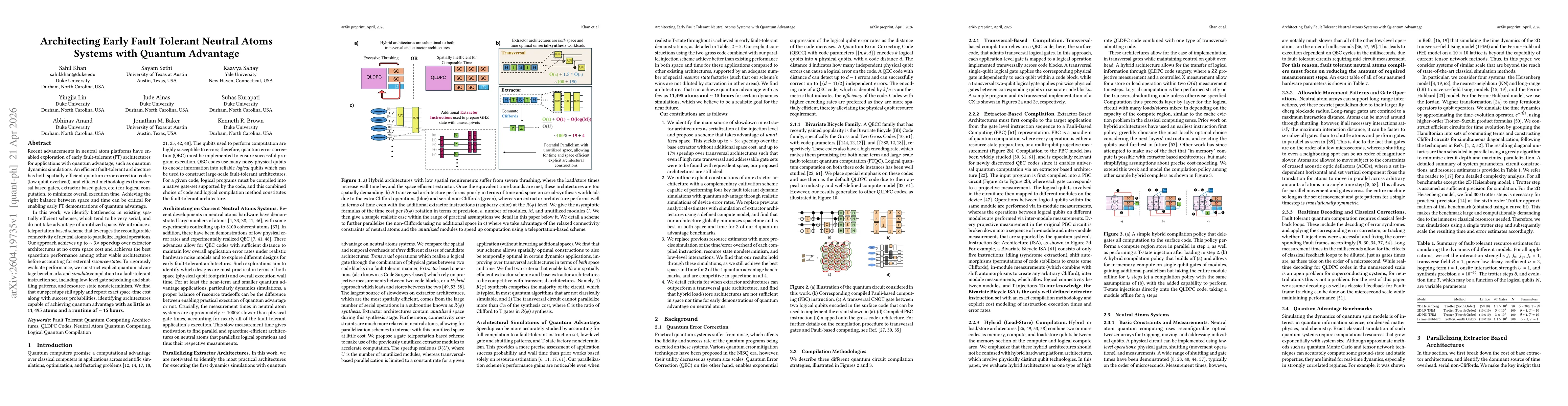 Thumbnail for Architecting Early Fault Tolerant Neutral Atoms Systems with Quantum Advantage
