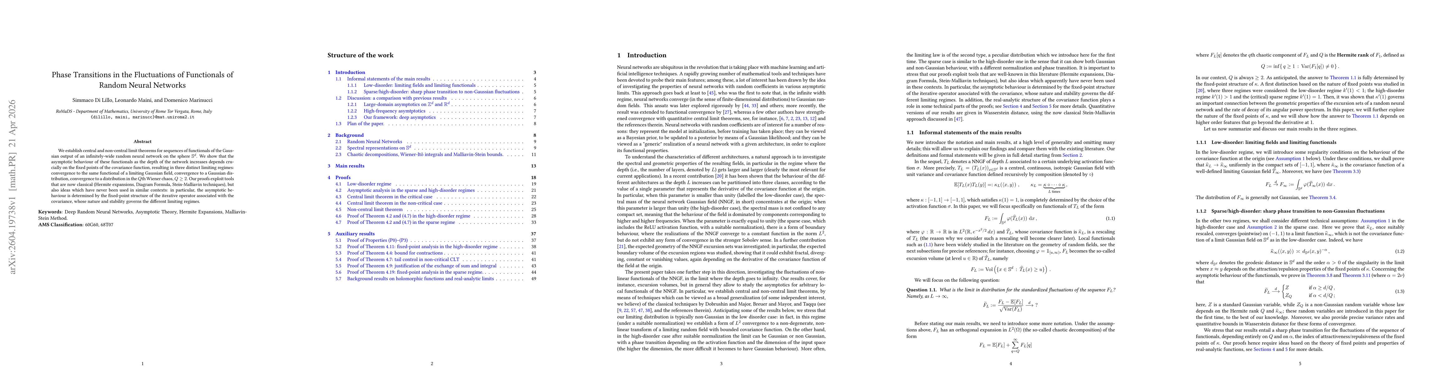 Thumbnail for Phase Transitions in the Fluctuations of Functionals of Random Neural Networks