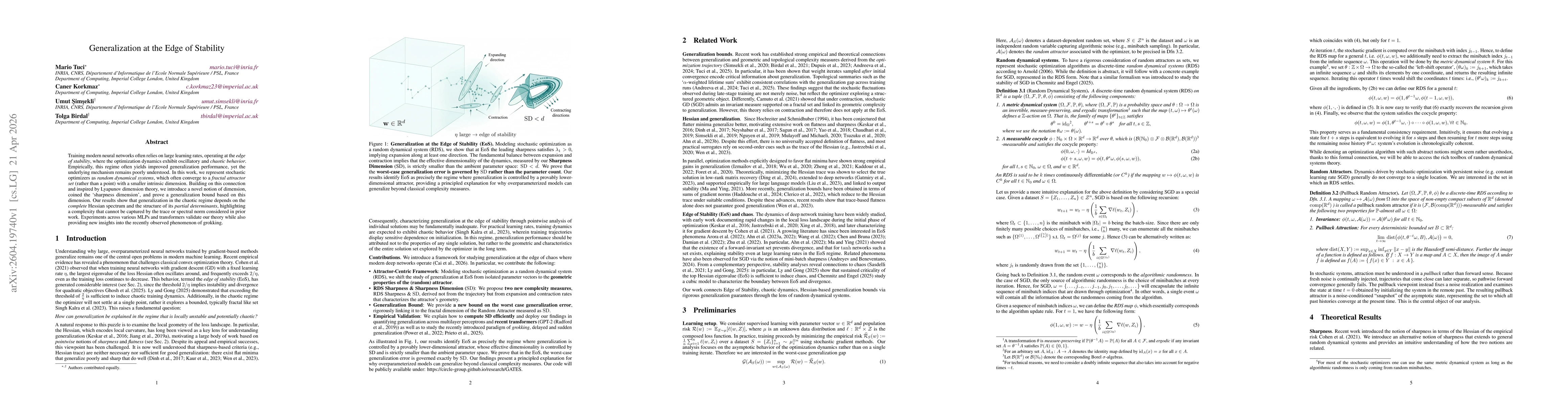 Thumbnail for Generalization at the Edge of Stability