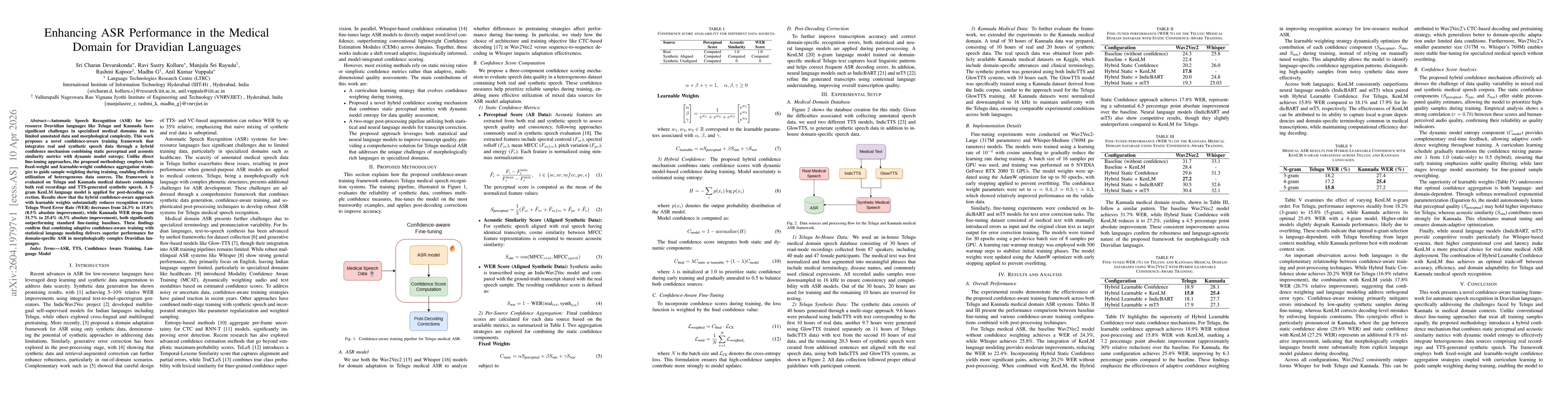 Thumbnail for Enhancing ASR Performance in the Medical Domain for Dravidian Languages