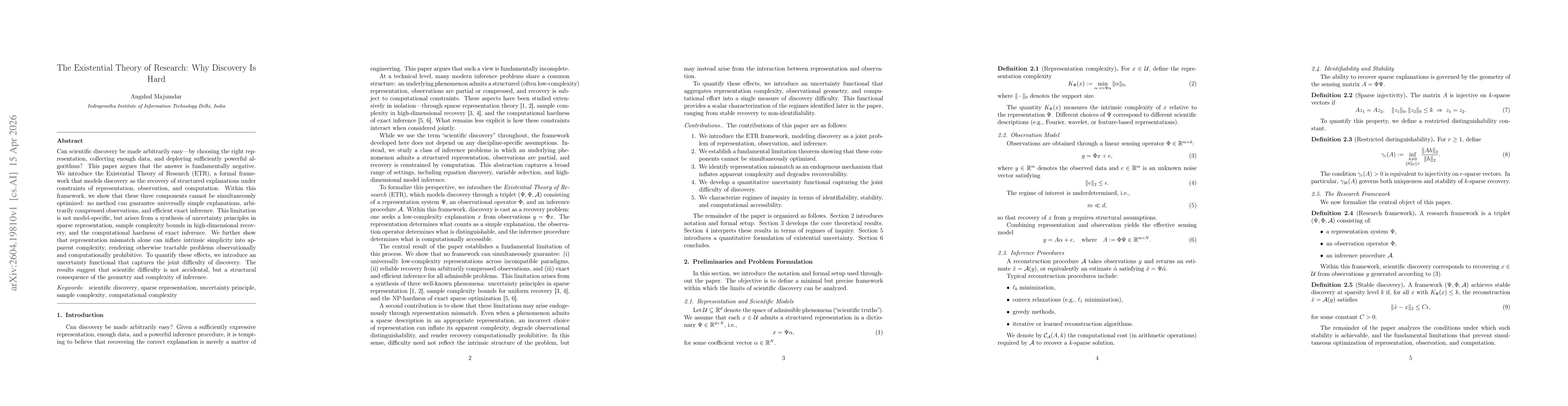 Thumbnail for The Existential Theory of Research: Why Discovery Is Hard