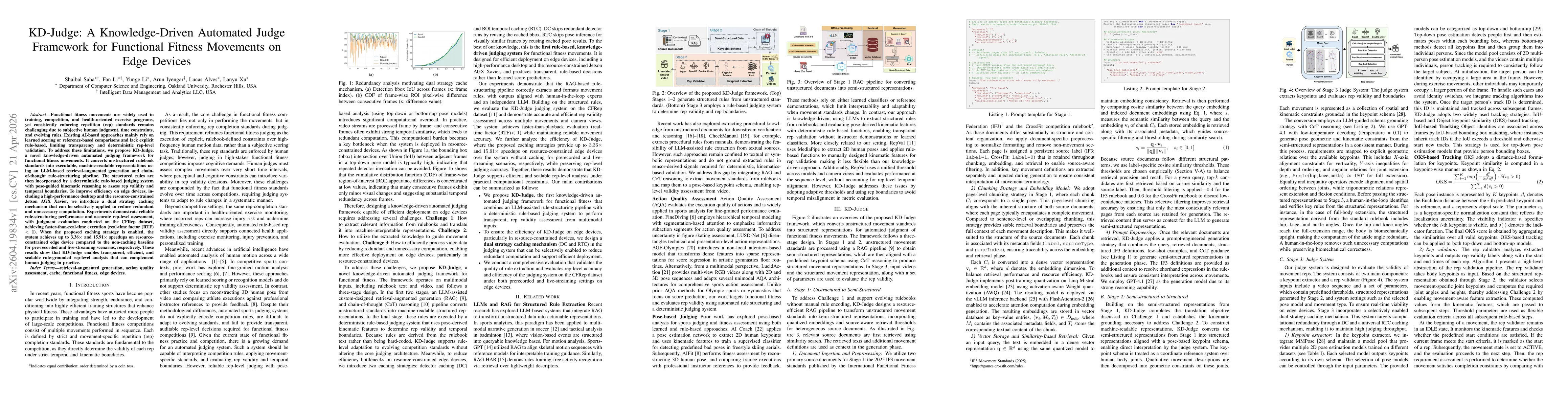 Thumbnail for KD-Judge: A Knowledge-Driven Automated Judge Framework for Functional Fitness Movements on Edge Devices