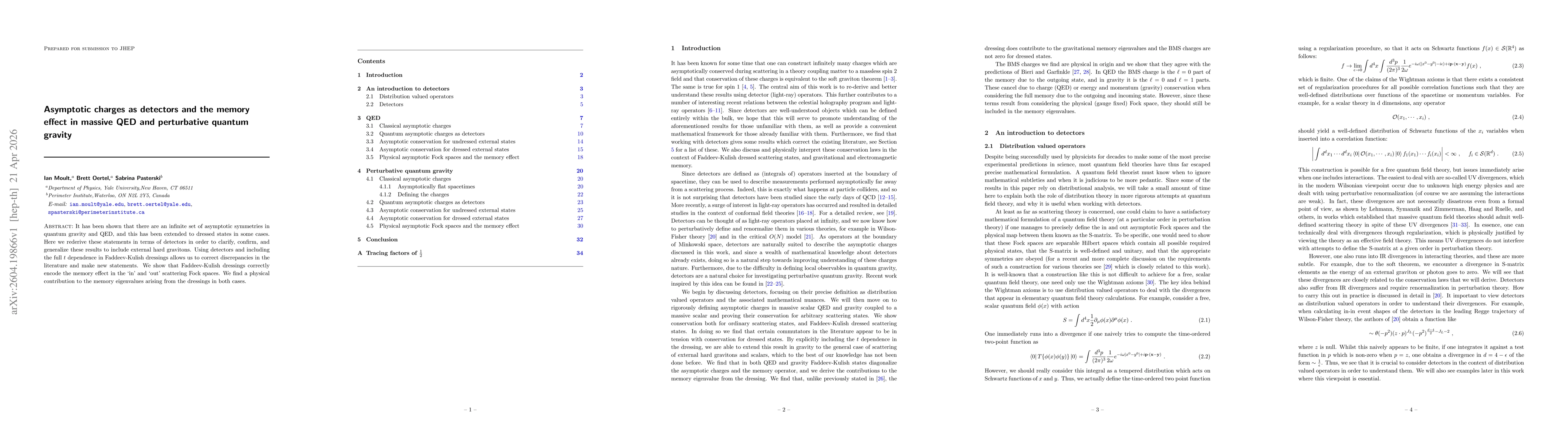 Thumbnail for Asymptotic charges as detectors and the memory effect in massive QED and perturbative quantum gravity