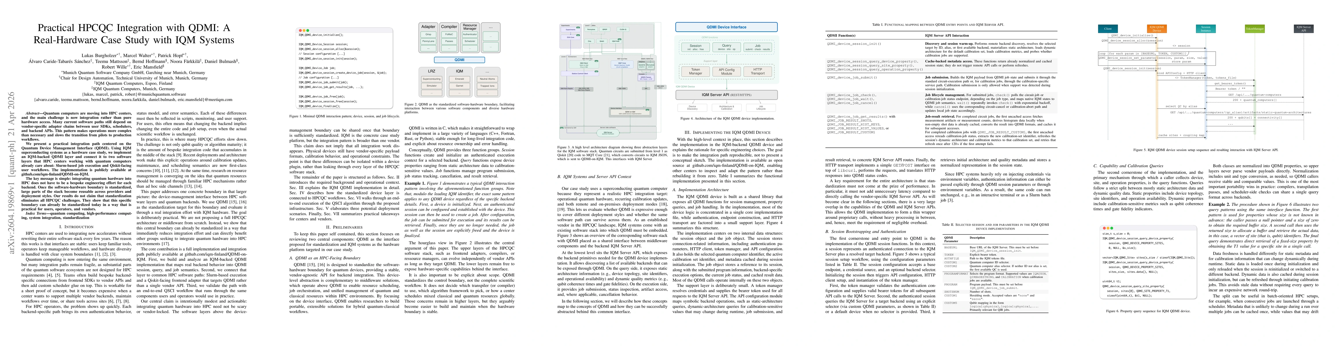 Thumbnail for Practical HPCQC Integration with QDMI: A Real-Hardware Case Study with IQM Systems