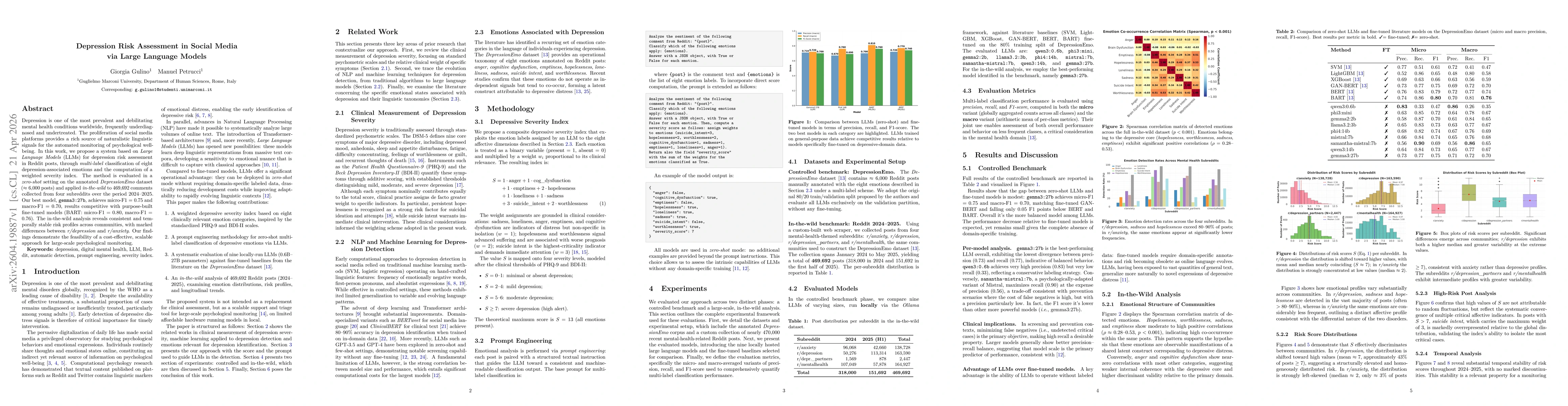 Thumbnail for Depression Risk Assessment in Social Media via Large Language Models