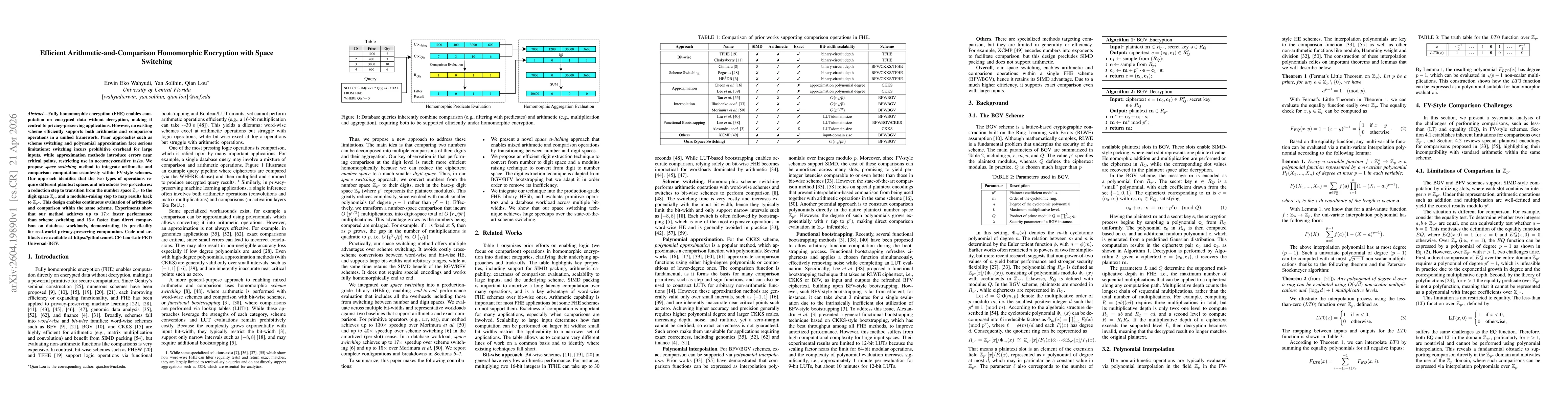 Thumbnail for Efficient Arithmetic-and-Comparison Homomorphic Encryption with Space Switching
