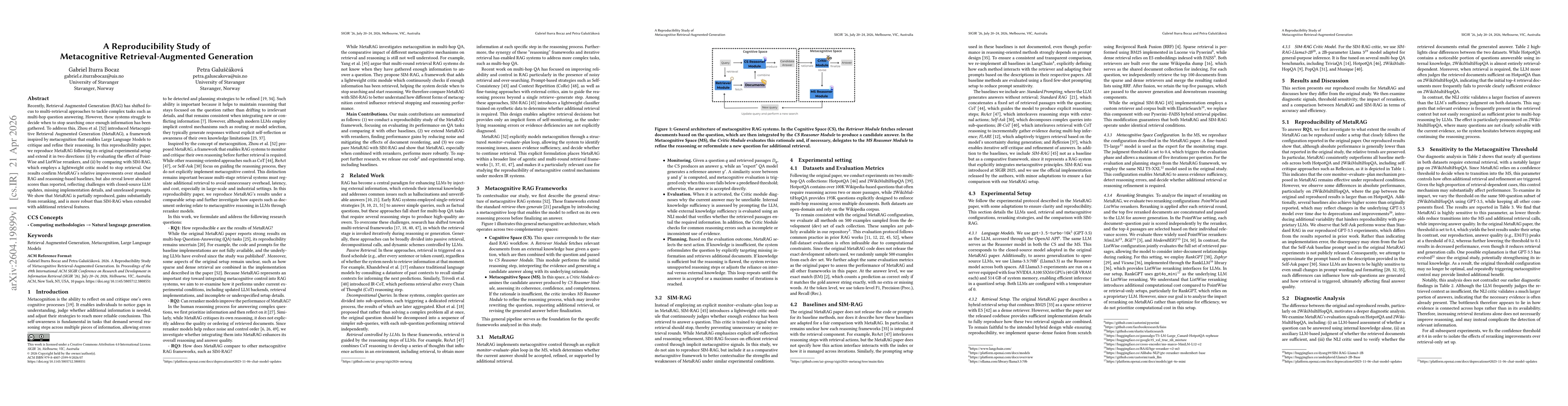 Thumbnail for A Reproducibility Study of Metacognitive Retrieval-Augmented Generation