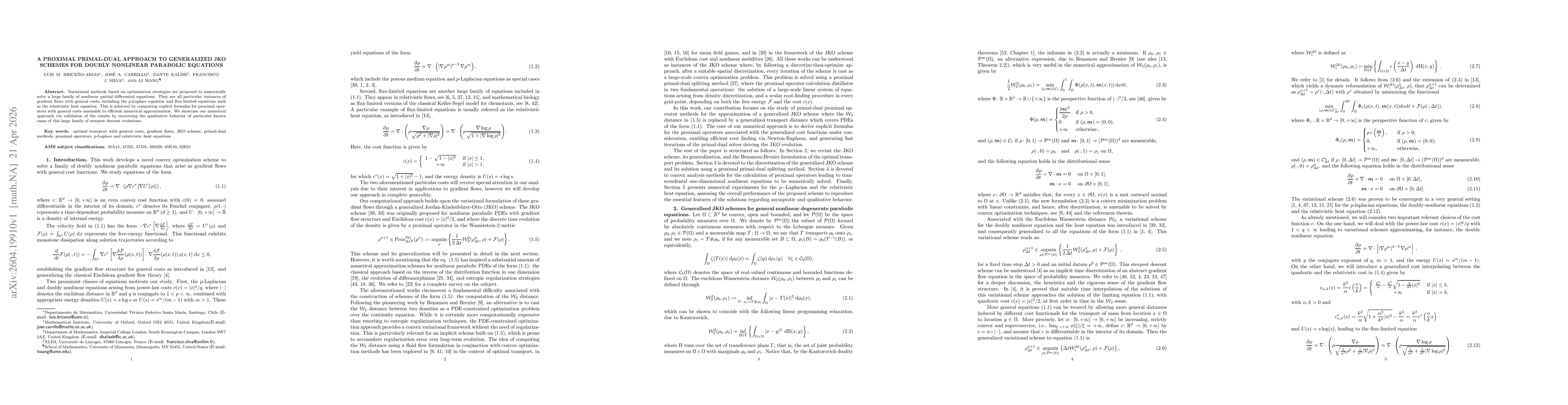 Thumbnail for A Proximal Primal-Dual Approach to Generalized JKO Schemes for Doubly Nonlinear Parabolic Equations