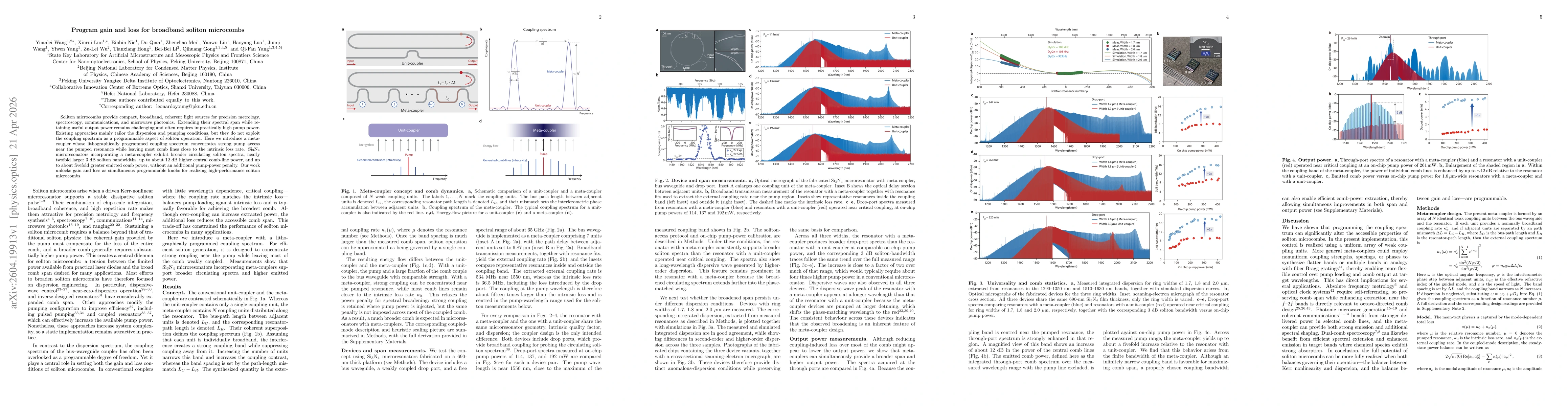 Thumbnail for Program gain and loss for broadband soliton microcombs