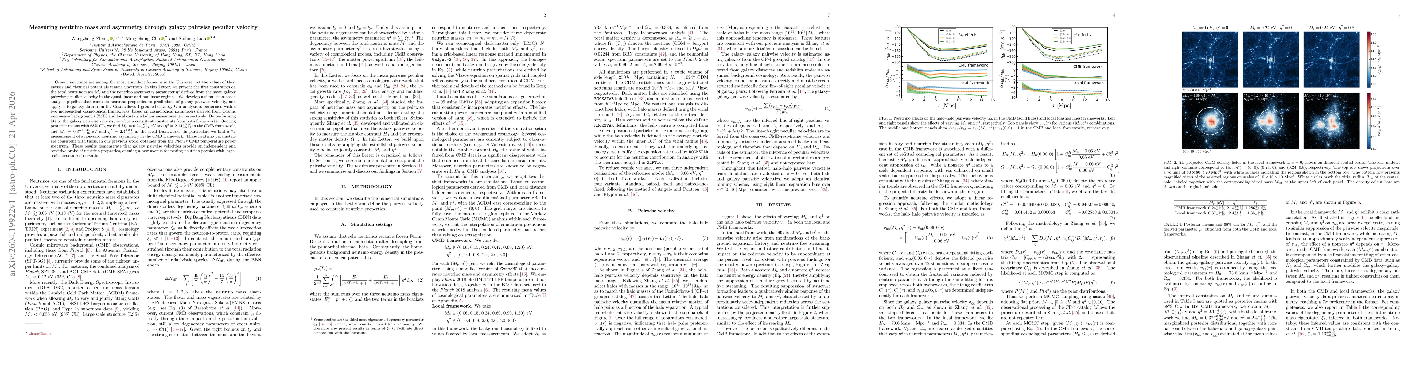 Thumbnail for Measuring neutrino mass and asymmetry through galaxy pairwise peculiar velocity