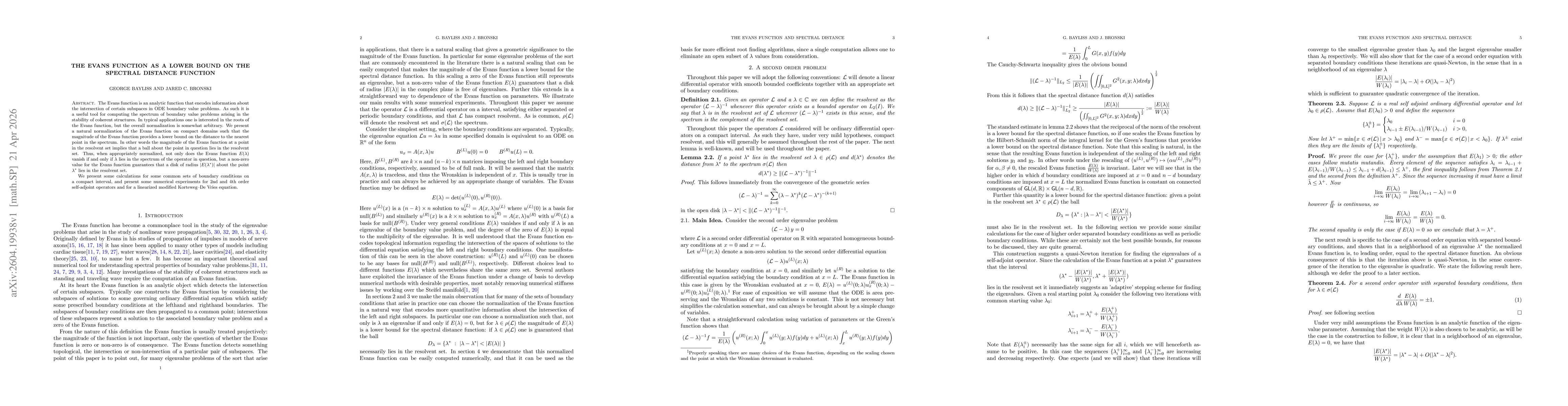 Thumbnail for The Evans function as a lower bound on the spectral distance function