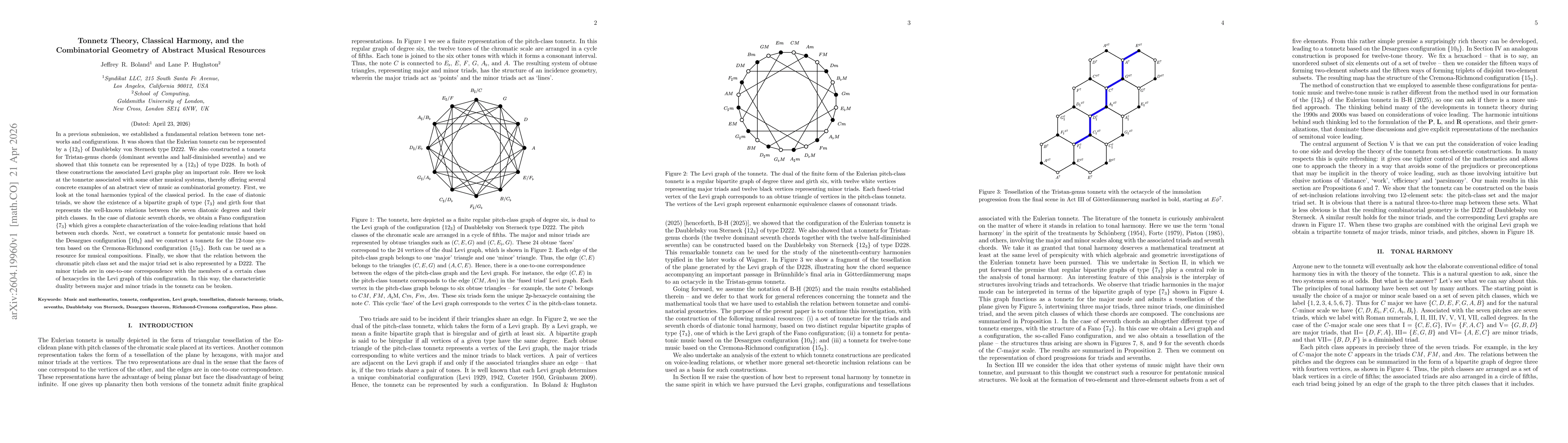 Thumbnail for Tonnetz Theory, Classical Harmony, and the Combinatorial Geometry of Abstract Musical Resources