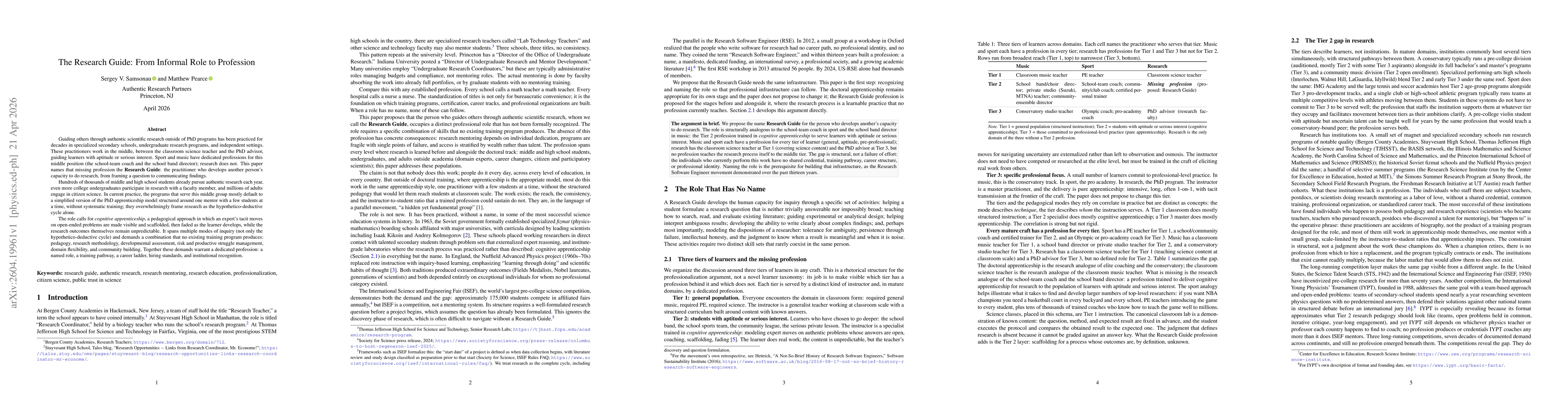 Thumbnail for The Research Guide: From Informal Role to Profession