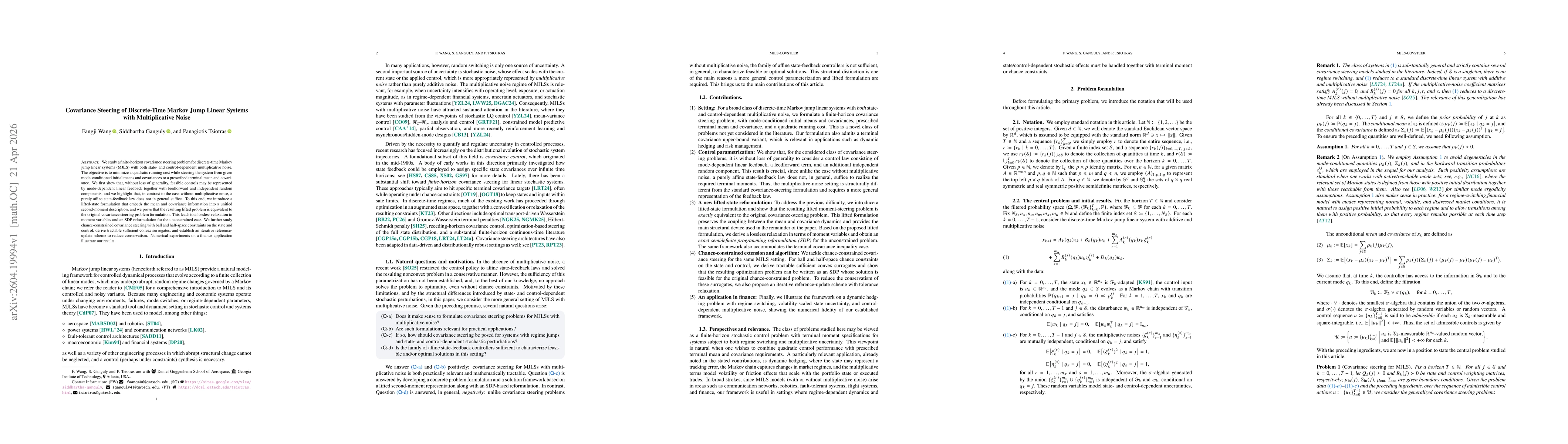 Thumbnail for Covariance Steering of Discrete-Time Markov Jump Linear Systems with Multiplicative Noise