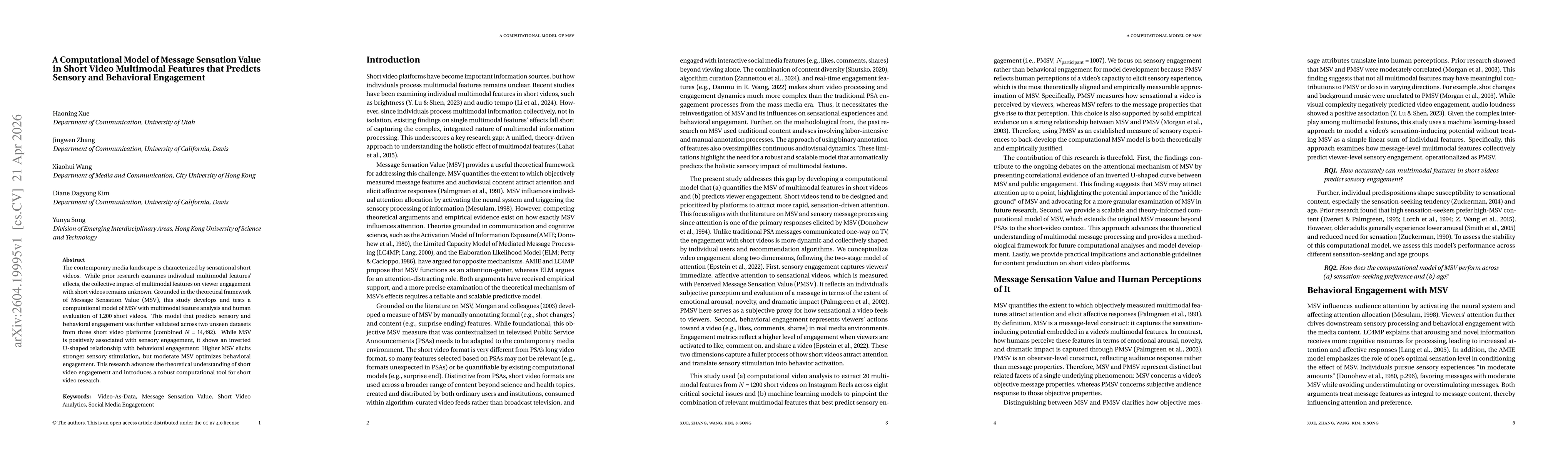 Thumbnail for A Computational Model of Message Sensation Value in Short Video Multimodal Features that Predicts Sensory and Behavioral Engagement