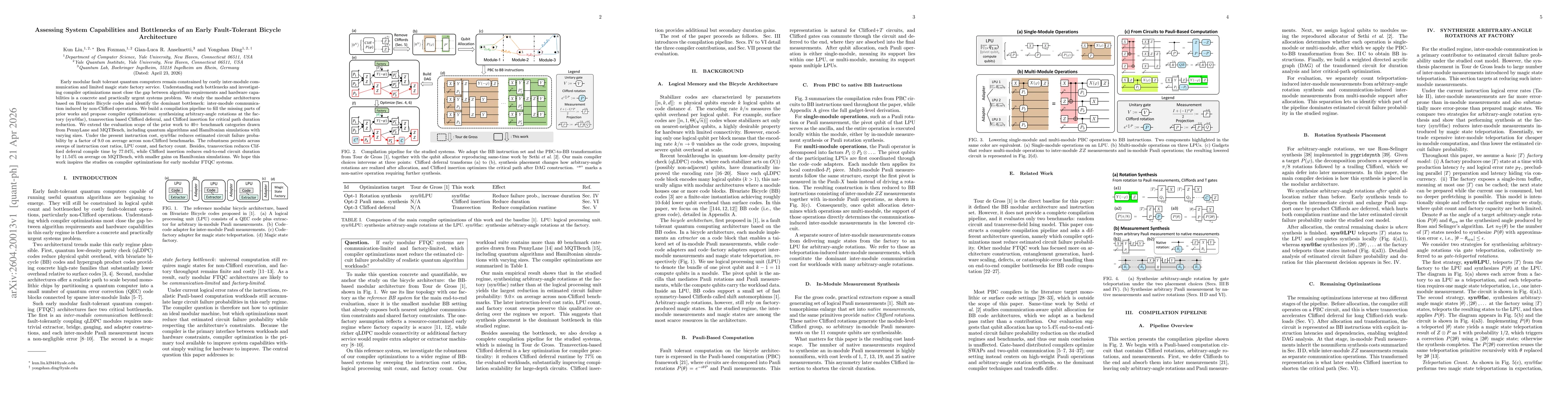 Thumbnail for Assessing System Capabilities and Bottlenecks of an Early Fault-Tolerant Bicycle Architecture