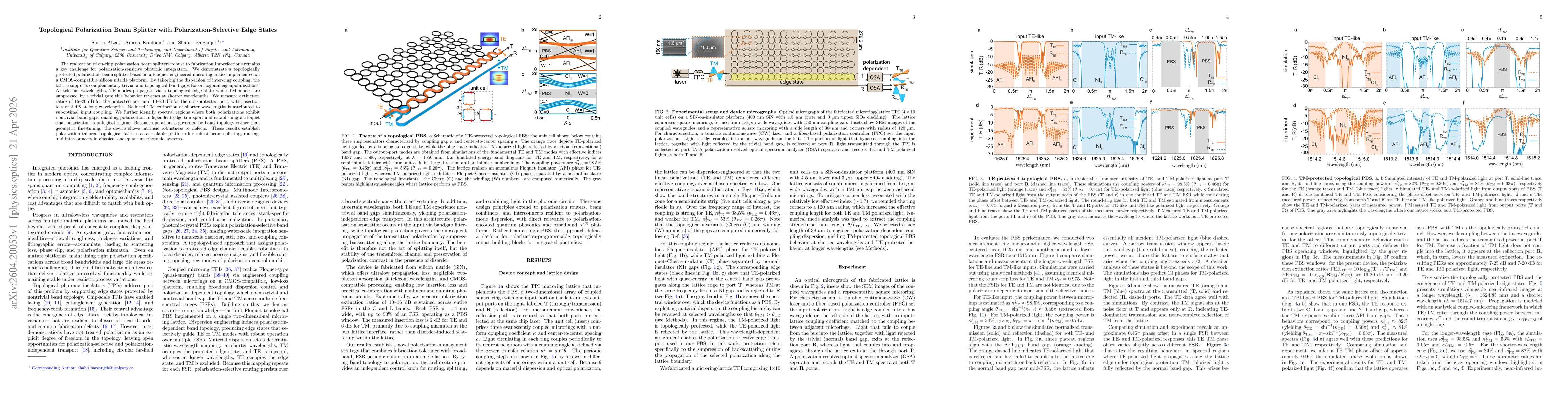 Thumbnail for Topological Polarization Beam Splitter with Polarization-Selective Edge States