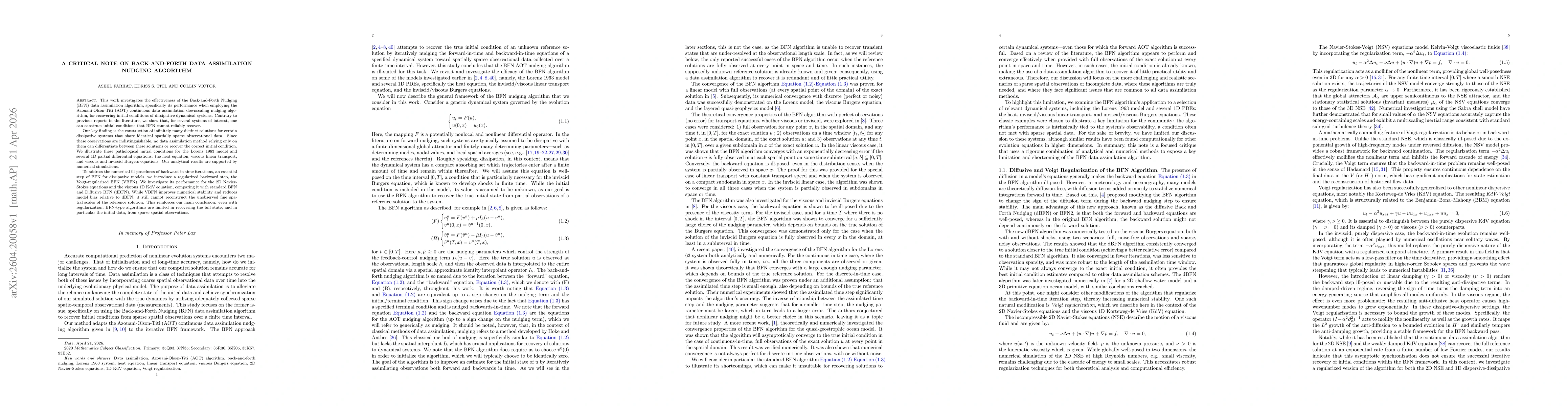 Thumbnail for A critical note on back-and-forth Data Assimilation Nudging Algorithm